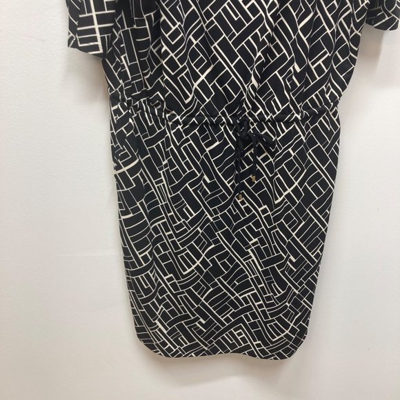 Lauren Ralph Lauren black white career-wear dress pockets tie waist large - Picture 2 of 12